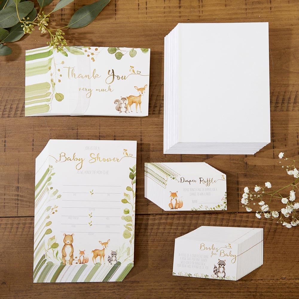 Woodland Baby Shower Invitation & Thank You Card Bundle