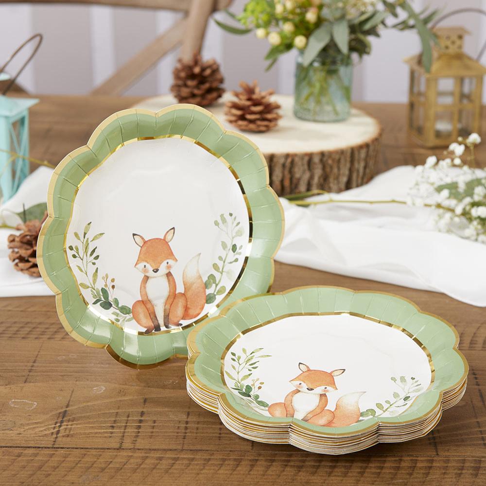 Woodland Baby Shower Dessert Plates 16ct