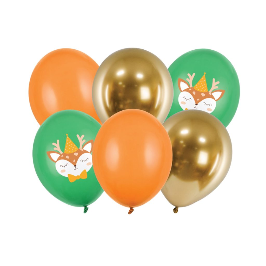 Woodland Deer Latex Balloon Bouquet 6ct