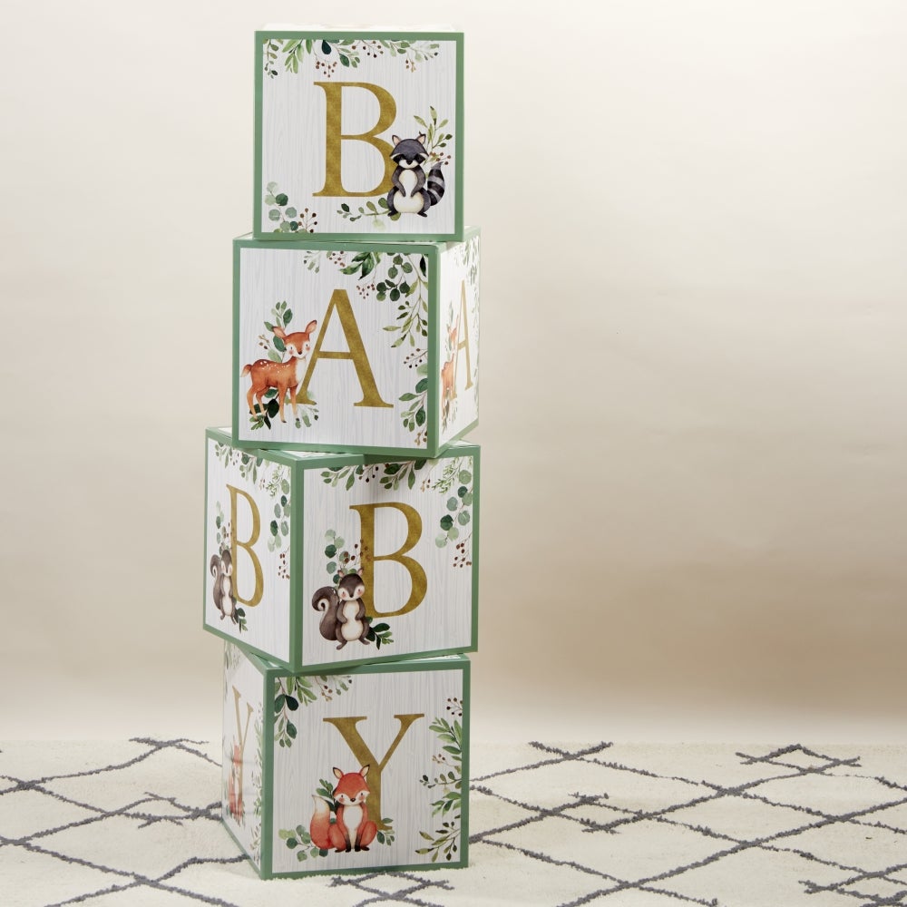 Woodland Baby Block Decorations