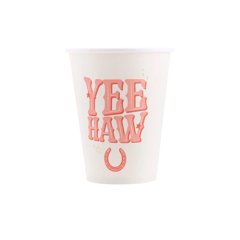 Yeehaw Cowgirl Paper Cups 8ct