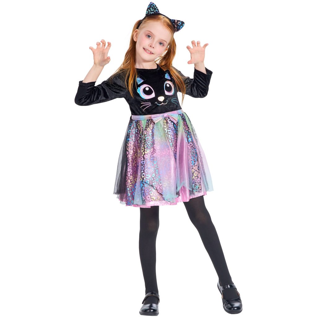 Baby Girls’ Rainbow Black Cat Tutu Dress