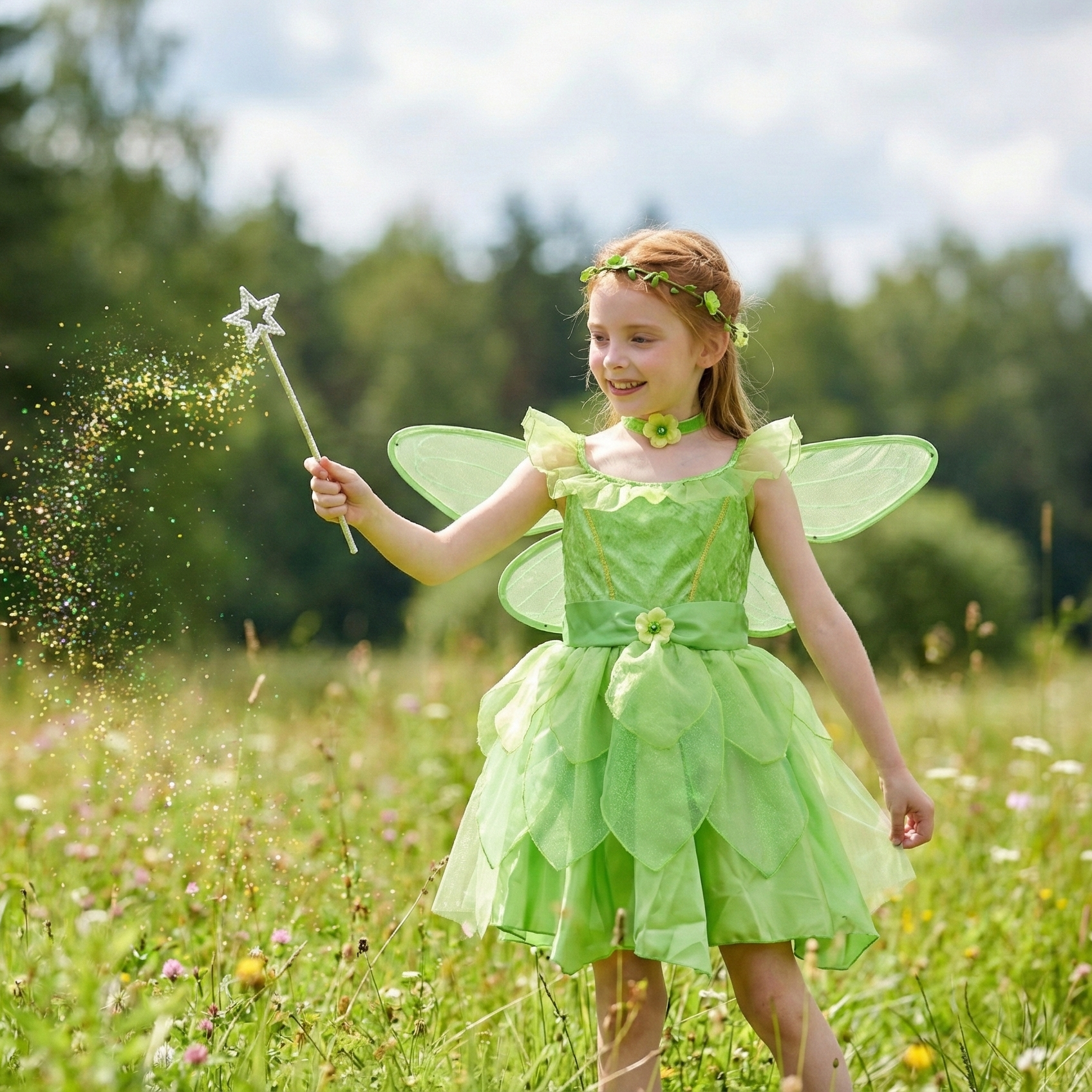Girls’ Green Forest Fairy Costume