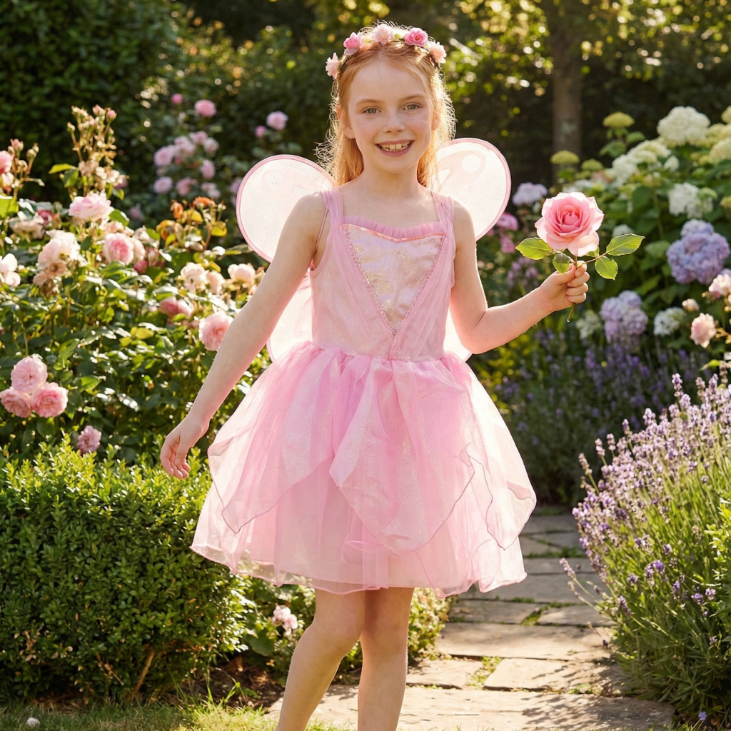 Girls’ Pink Garden Fairy Costume