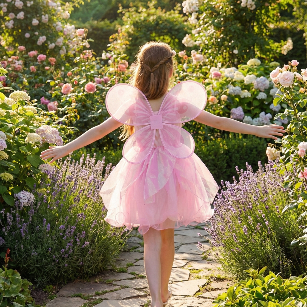 Girls’ Pink Garden Fairy Costume