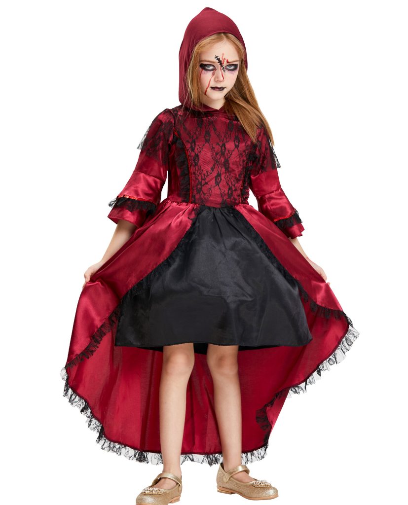Girls Vampire Costume,  Fancy Dress Up Gown For Halloween