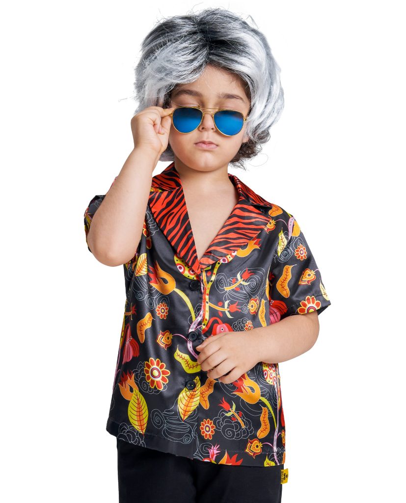 Boys 100th Day Of School Costume Wig T-shirt Set