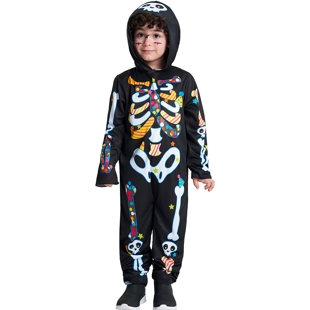 Kids Cute Skeleton Hooded Jumpsuit