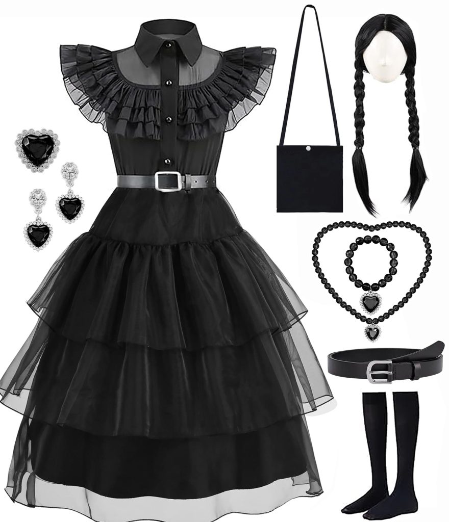 Girls Halloween Costume  Fancy Dress With Wig Accessories