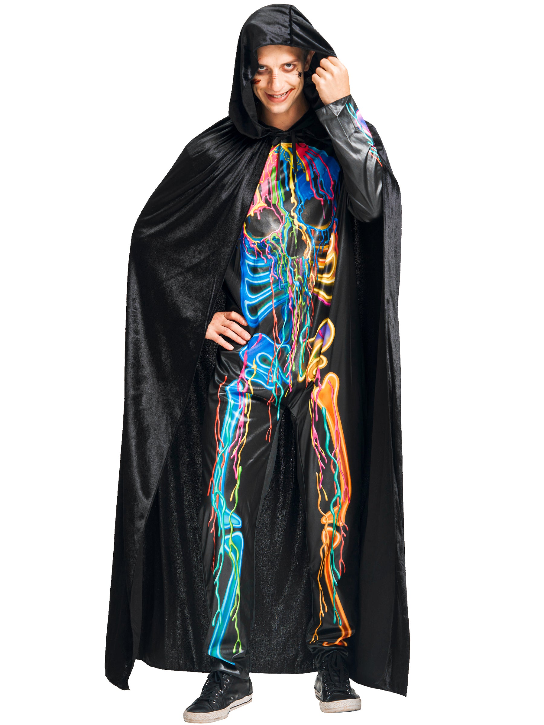 Men Black Hooded Robe Halloween Costume