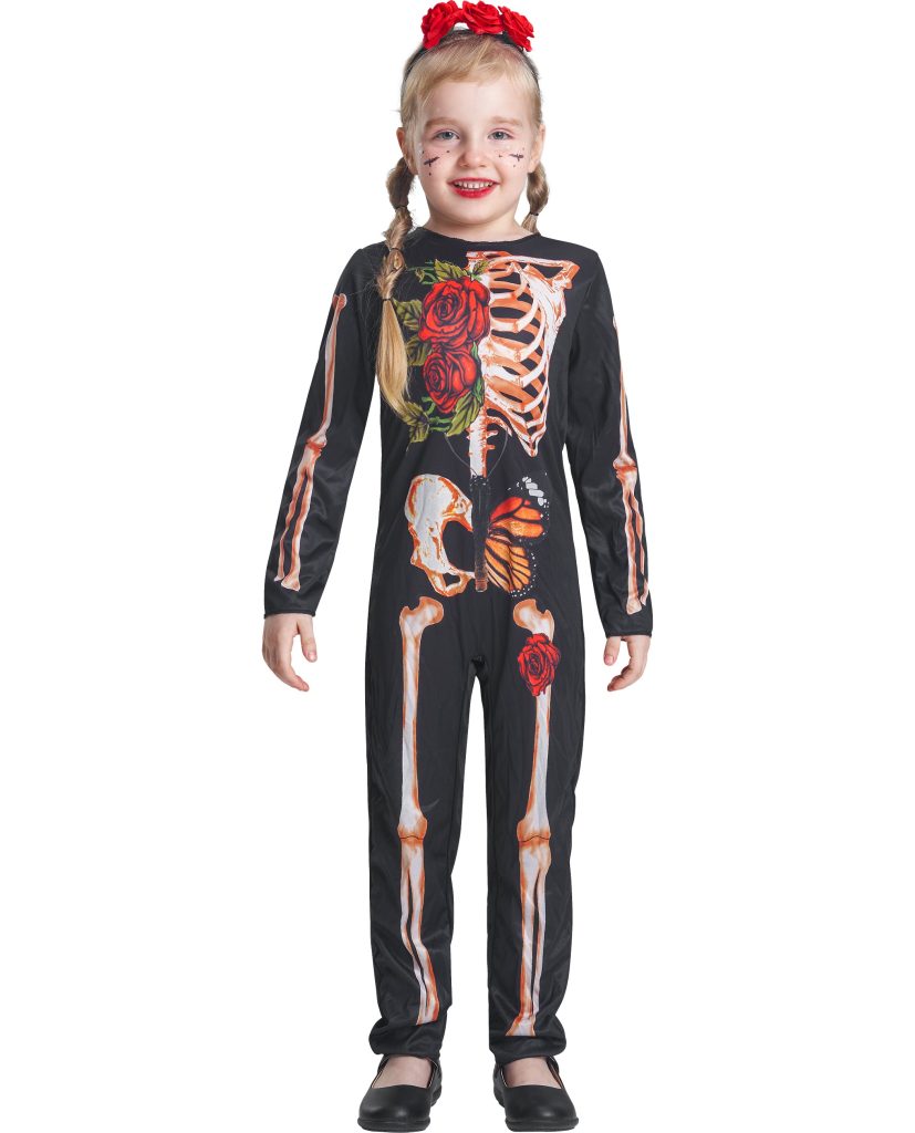 Kids Butterfly Skeleton Jumpsuit Headband Set
