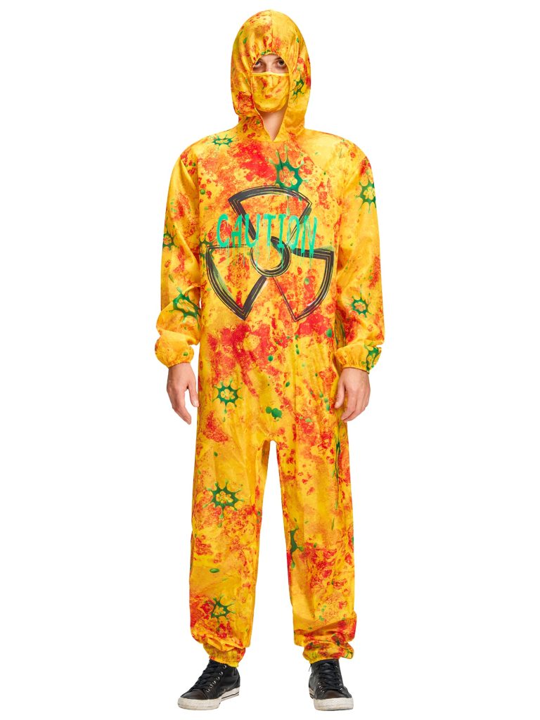 Men Glow In The Dark Jumpsuit Mask Set Halloween Costume