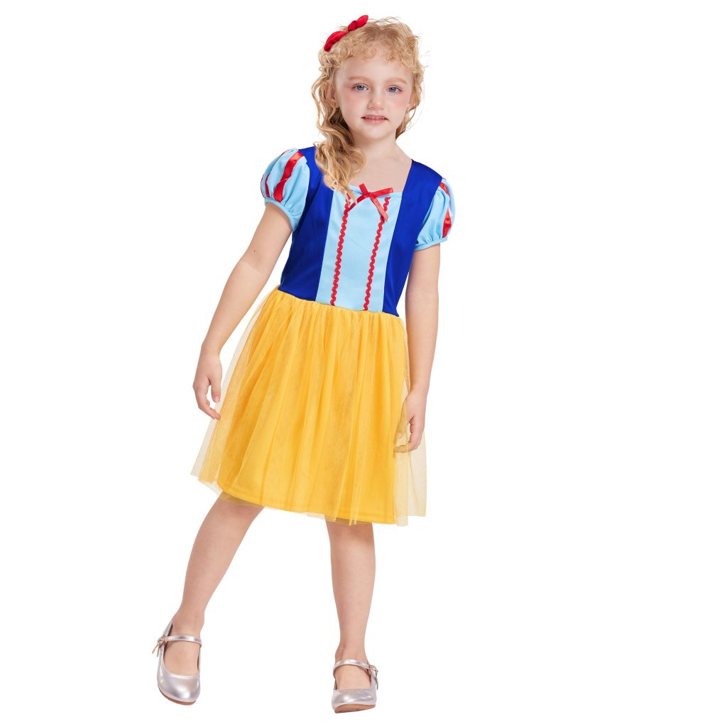 AlecosFun Girls Princess Dress-Blue & Yellow