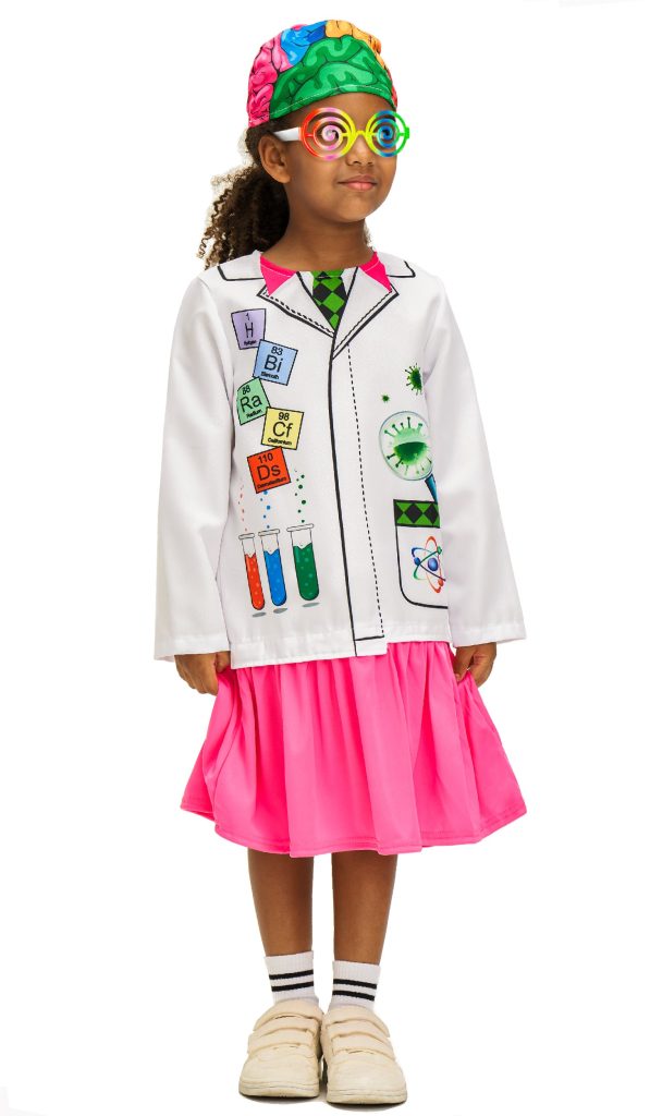 Girls Mad Scientist Dress Hat Set Halloween Costume