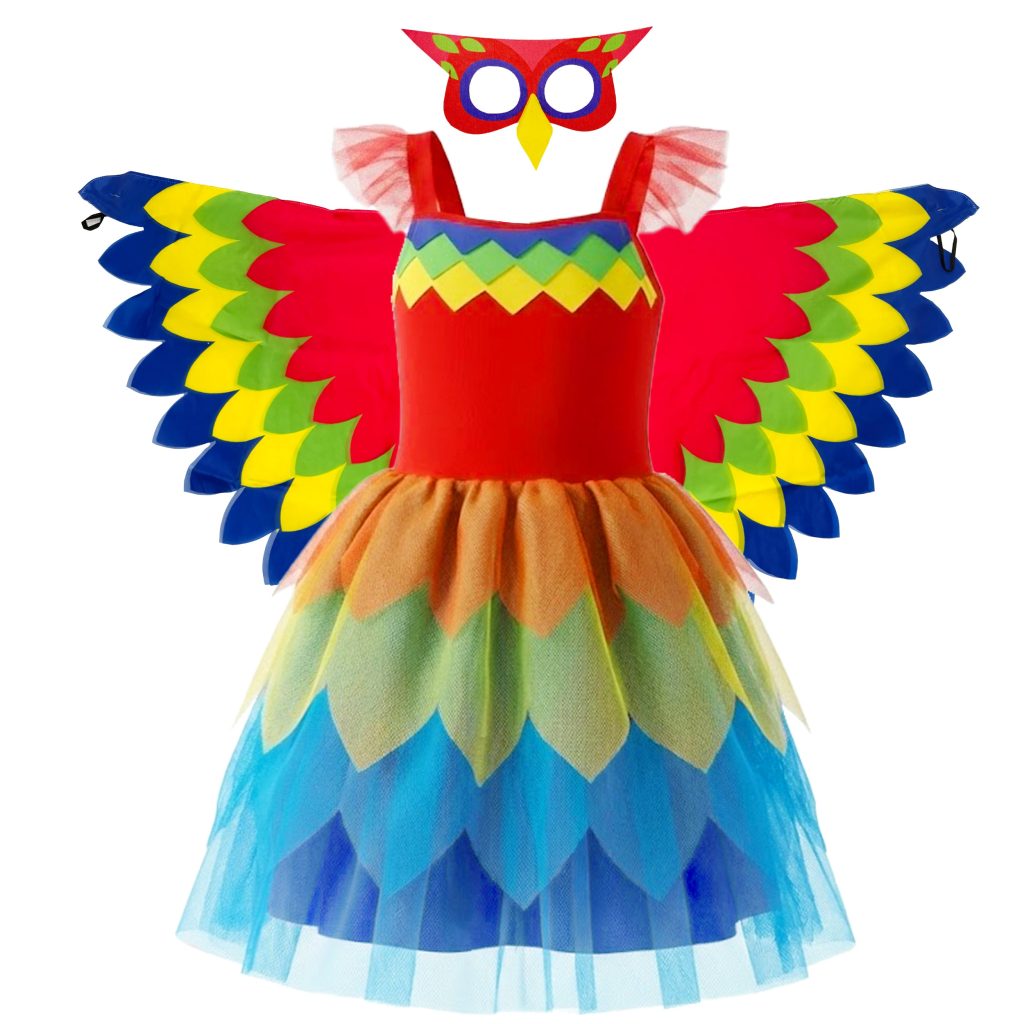 Girls’ Rainbow Parrot Costume
