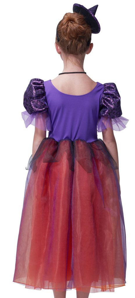 Girls Witch Costume For Halloween Deluxe Party Dress For Kids