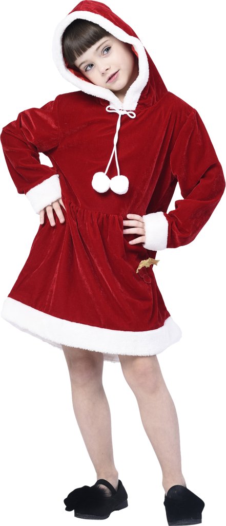 Girls’ Xmas Clause Santa Costume Suit, Christmas Dress For Pageant Party