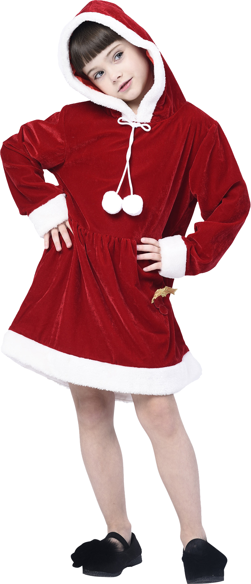 Girls’ Xmas Clause Santa Costume Suit, Christmas Dress For Pageant Party