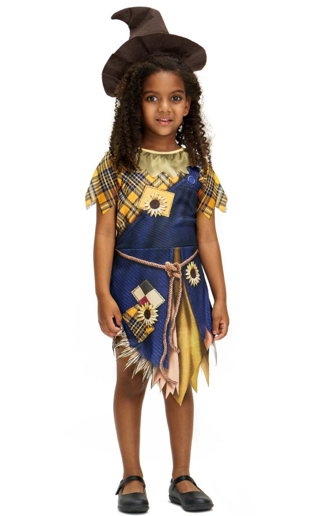 Girls Scarecrow Dress Hat Set Halloween Costume