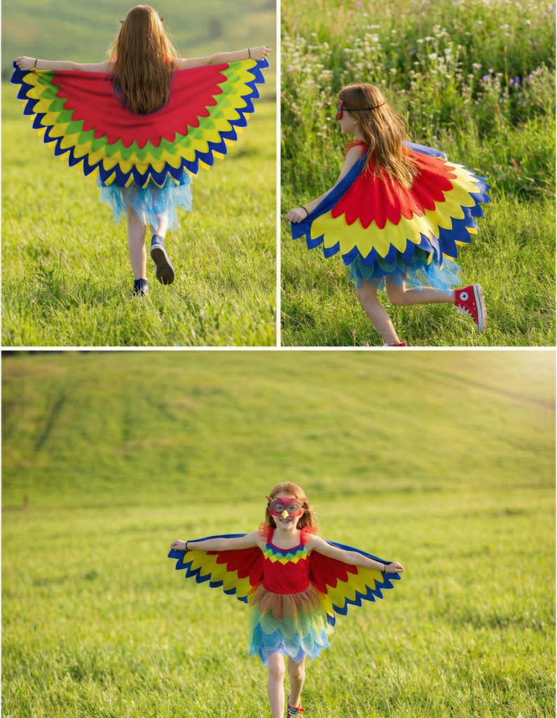 Girls’ Rainbow Parrot Costume