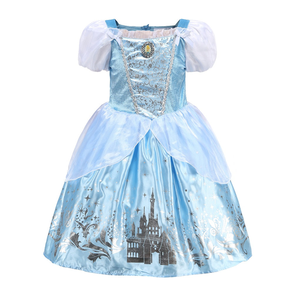 Girls Princess Dress Up Clothes Deluxe Cinderella Costume