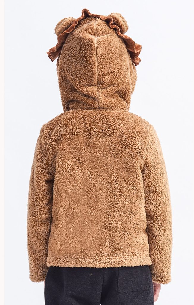 Boys Animal Coat Toddler Kids Lion Jackets Flannel Hooded Outfits Plush Zipper Costume For Autumn Winter