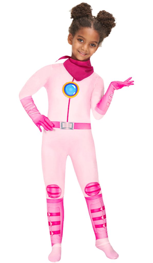 Women Girls Princess Peach Bodysuit Scarf Set Halloween Costume