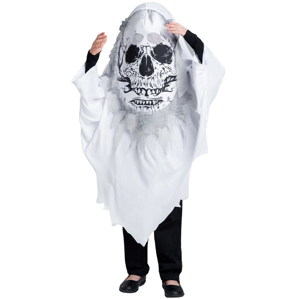 Halloween Kids Skeleton Costumes Ghost Cape With Hooded