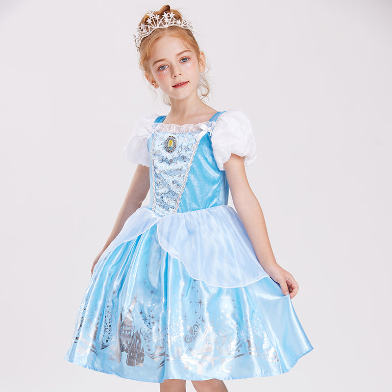 Girls Princess Dress Up Clothes Deluxe Cinderella Costume
