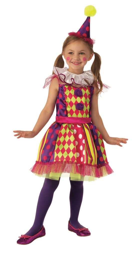 Girls Bright Clown Costume