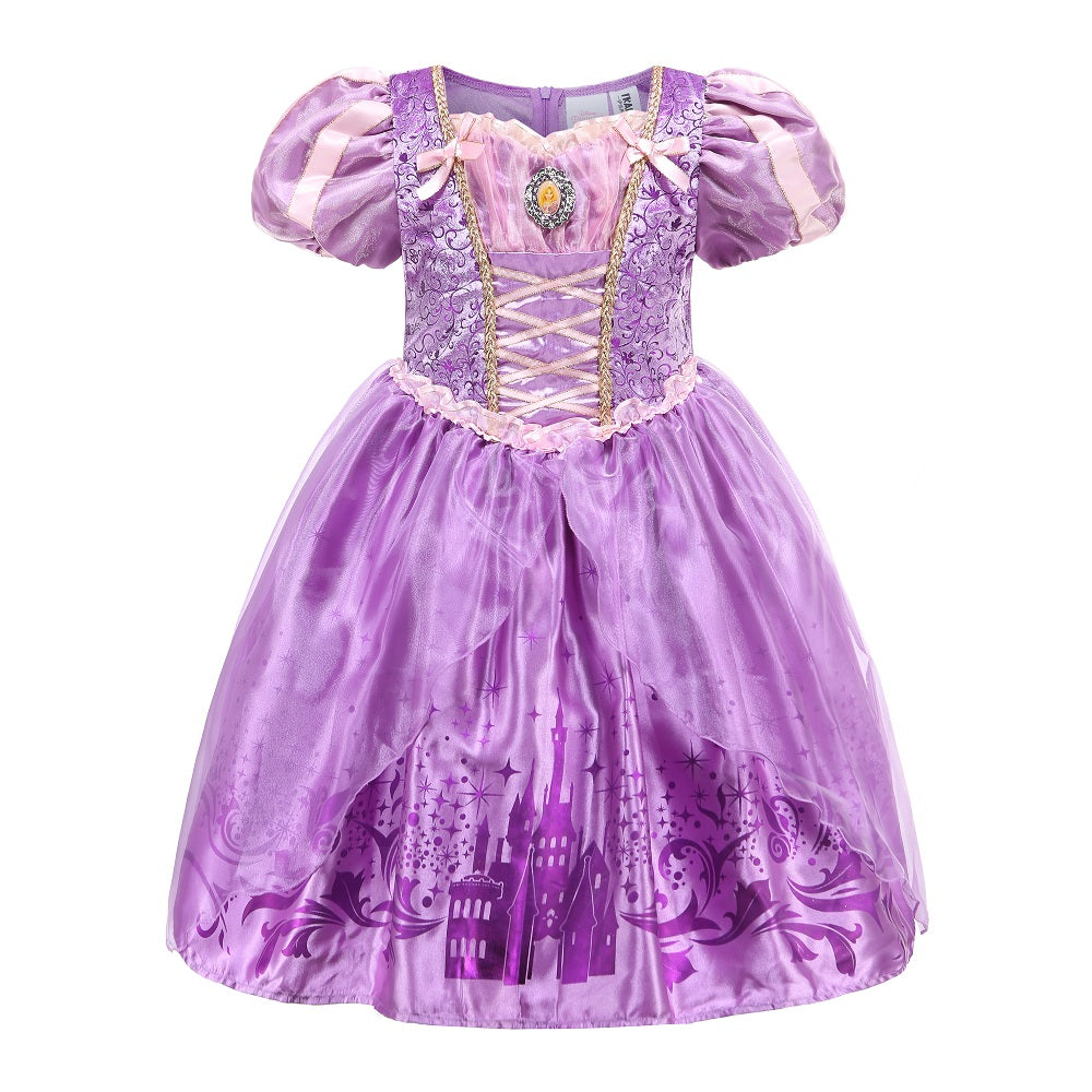 Girls Deluxe Dress Princess Rapunzel Long Hair Costume