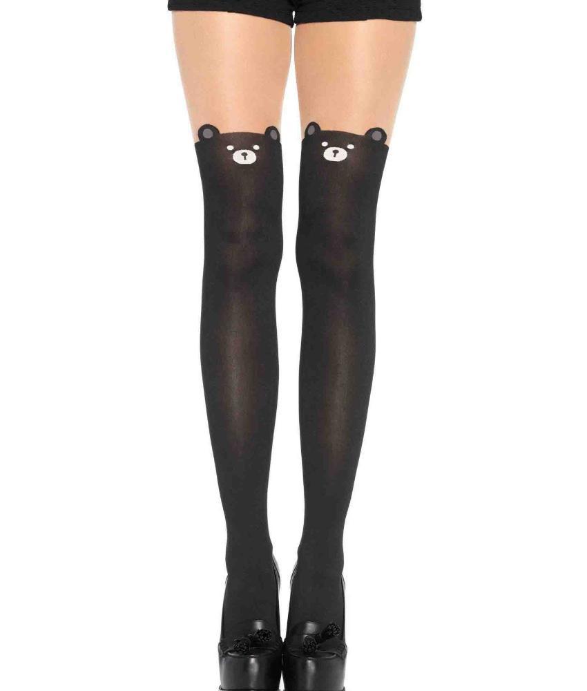 Spandex Black Bear Pantyhose
