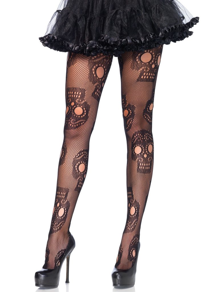 Sugar Skull Net Pantyhose – One Size