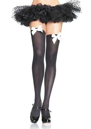 Thigh High Plus Size Stockings With Bow