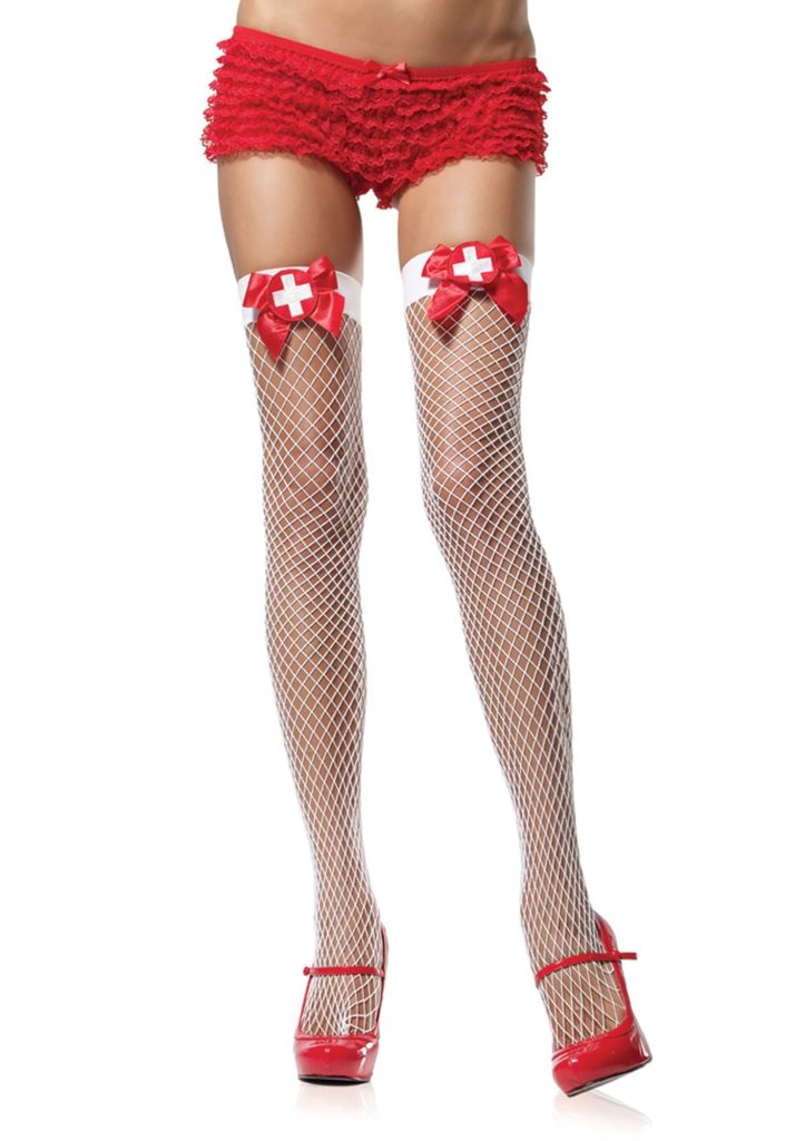 Thigh Highs Fishnets W/ Nurse Signs