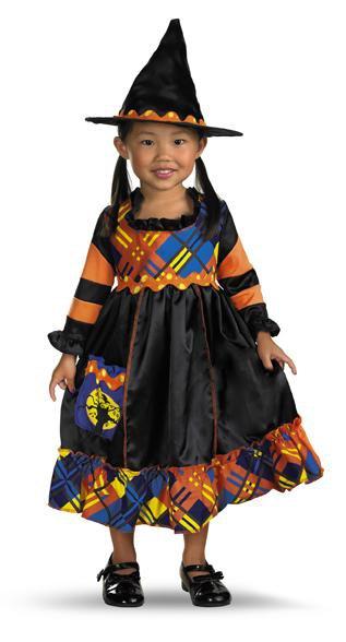 Toddler Girls Patchwork Witch Costume