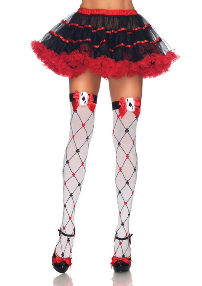 Woven Diamond Card Suit Thigh